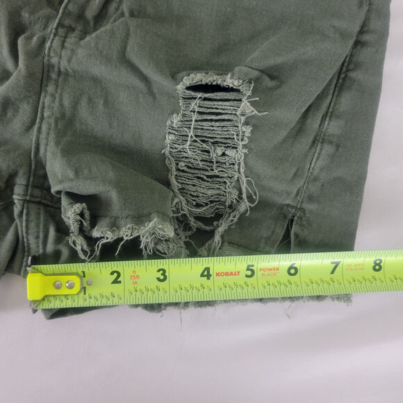 Boom Boom Denim Shorts Juniors 3 Green Jean High Rise Womens Distressed‎ - Picture 6 of 12